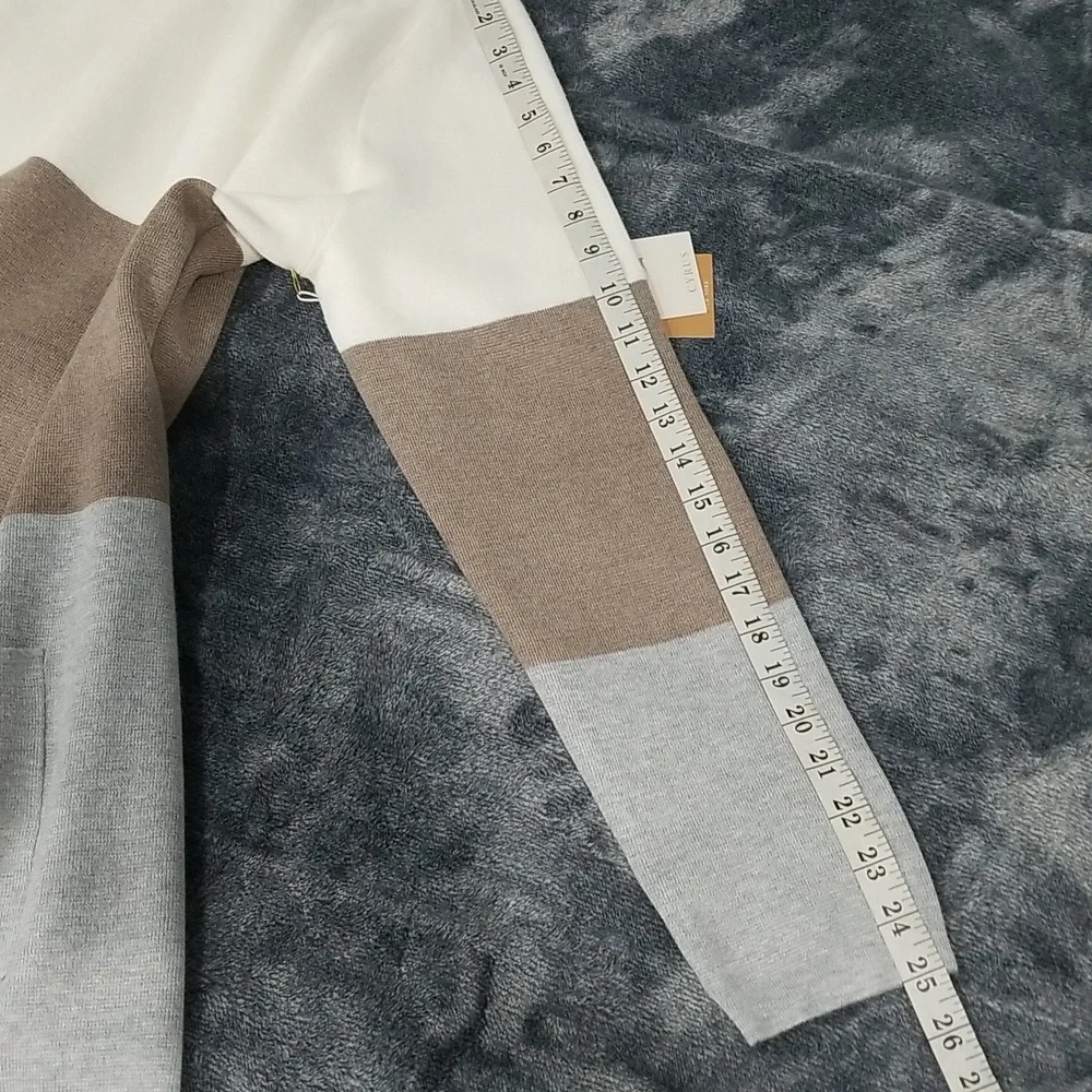 Cyrus Women's Cardigan Size L Cream Tan Gray - Picture 10 of 11